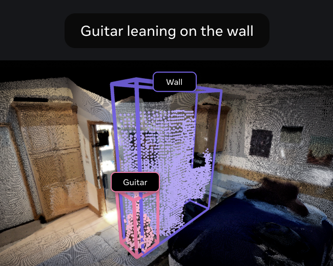 An image showing the output text labels from the locate 3d model.